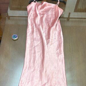 bebe Blush Satin Maxi dress